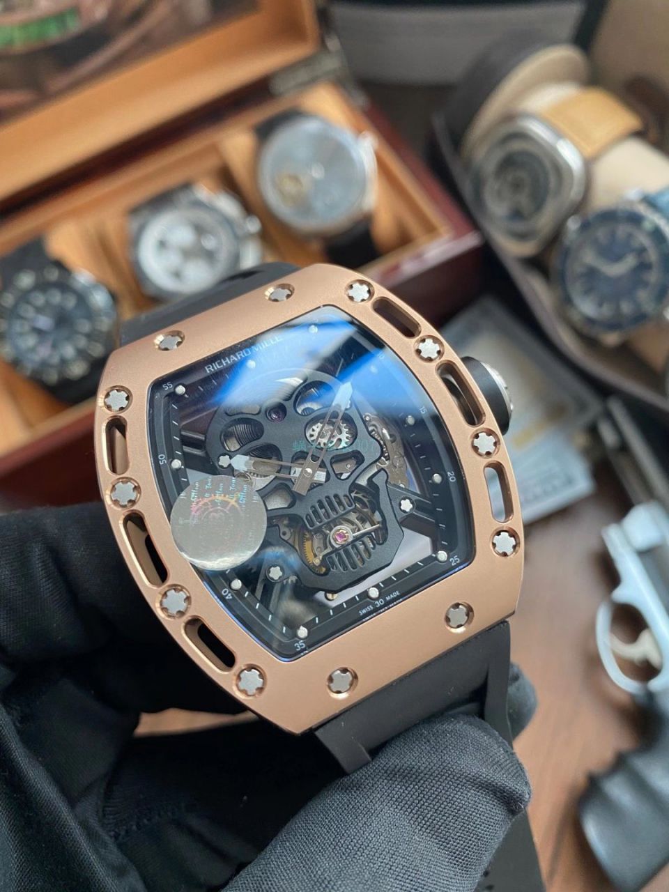 JB Factory  RICHARD MILLE RM52-01真 Tourbillon 1比1 High quality  Replica Watches RICHARD MILLE骷髅头 wrist watches  / RM5201JBJ