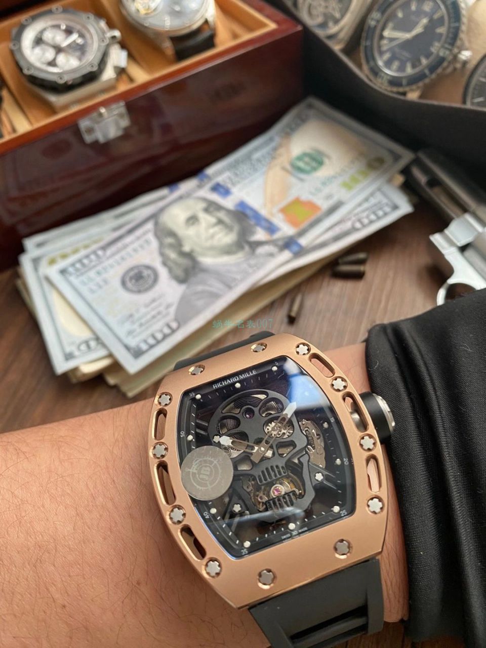 JB Factory  RICHARD MILLE RM52-01真 Tourbillon 1比1 High quality  Replica Watches RICHARD MILLE骷髅头 wrist watches  / RM5201JBJ