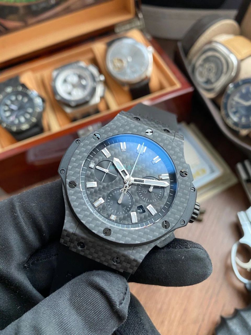 【 Video analysis 】V6 Factory  hublot BIG BANG big bang  carbon fiber 301.QX.1724.RX wrist watches  / YB113