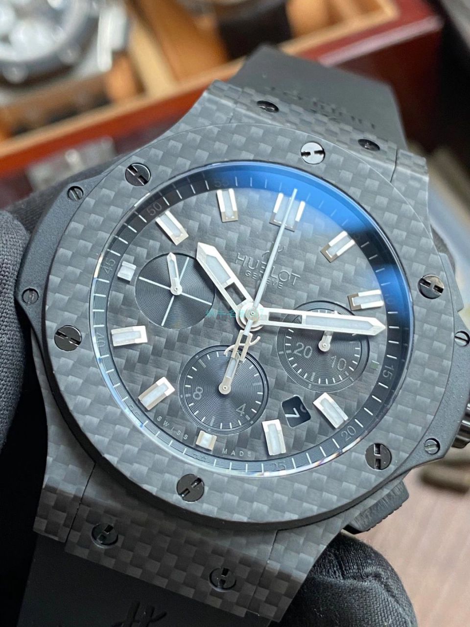 【 Video analysis 】V6 Factory  hublot BIG BANG big bang  carbon fiber 301.QX.1724.RX wrist watches  / YB113