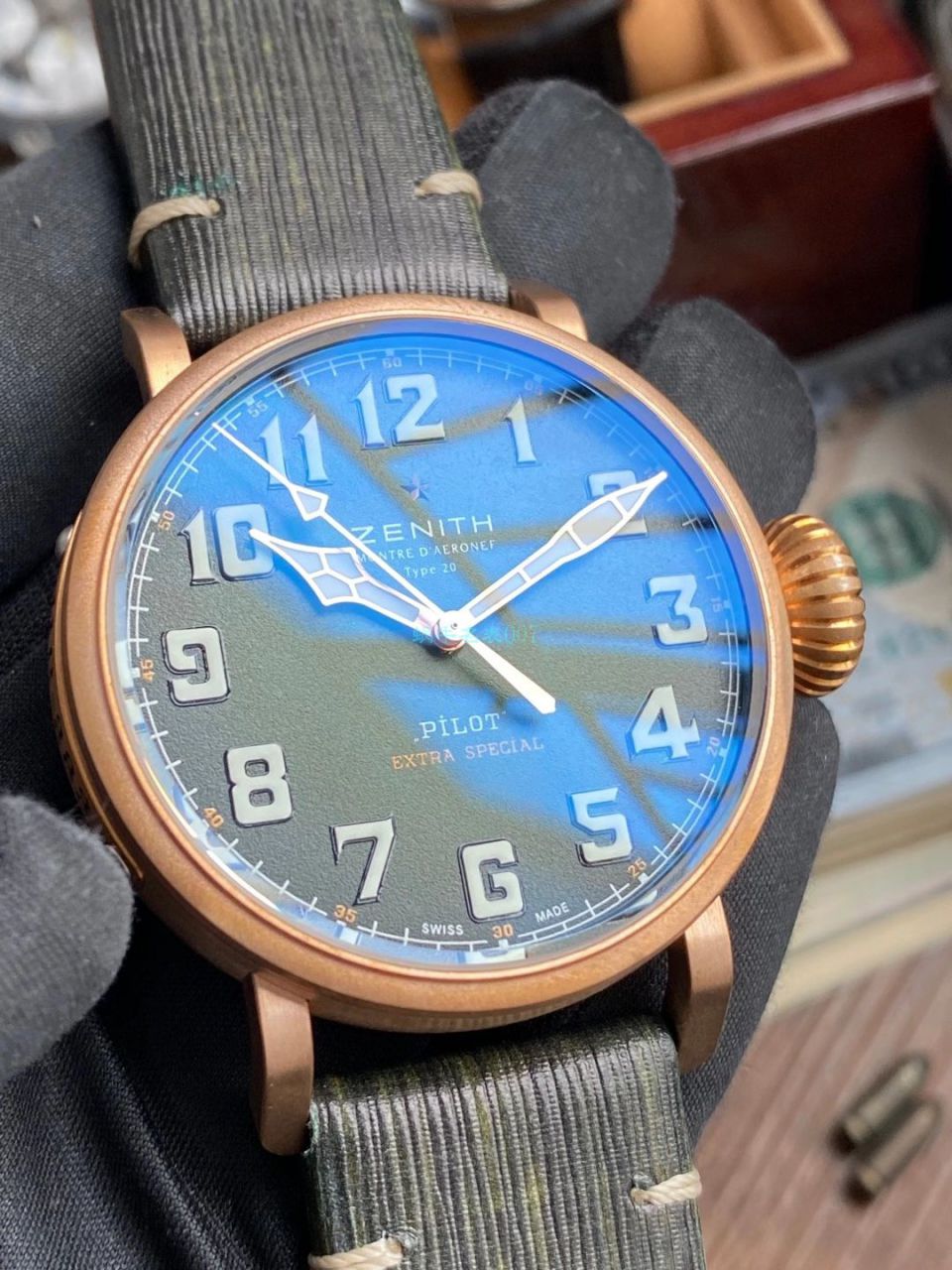 XF Factory 真力时卡其绿青铜大飞 Perfect  Replica Watches 29.2430.679/63.I001 wrist watches  / ZSL063