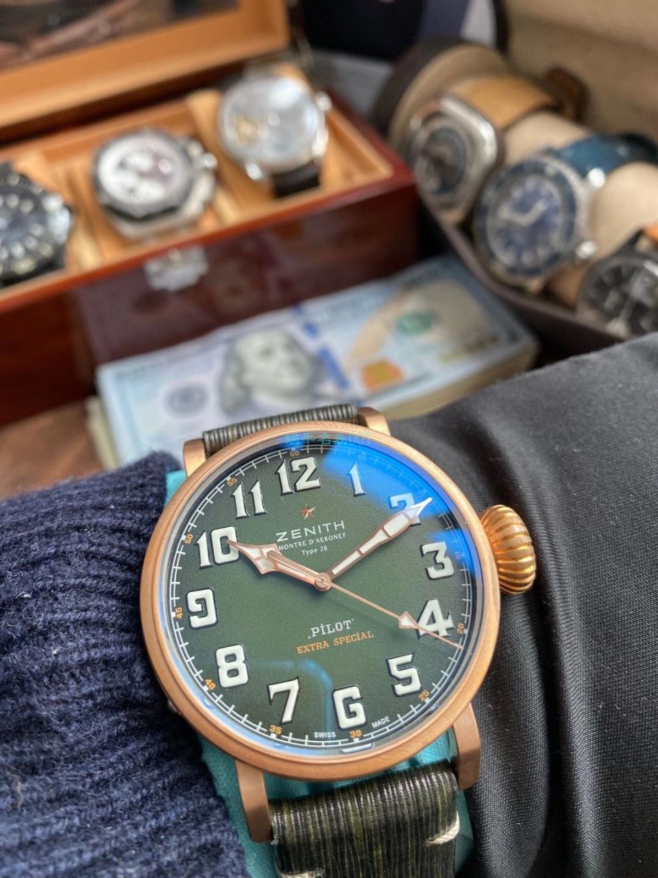XF Factory 真力时卡其绿青铜大飞 Perfect  Replica Watches 29.2430.679/63.I001 wrist watches  / ZSL063