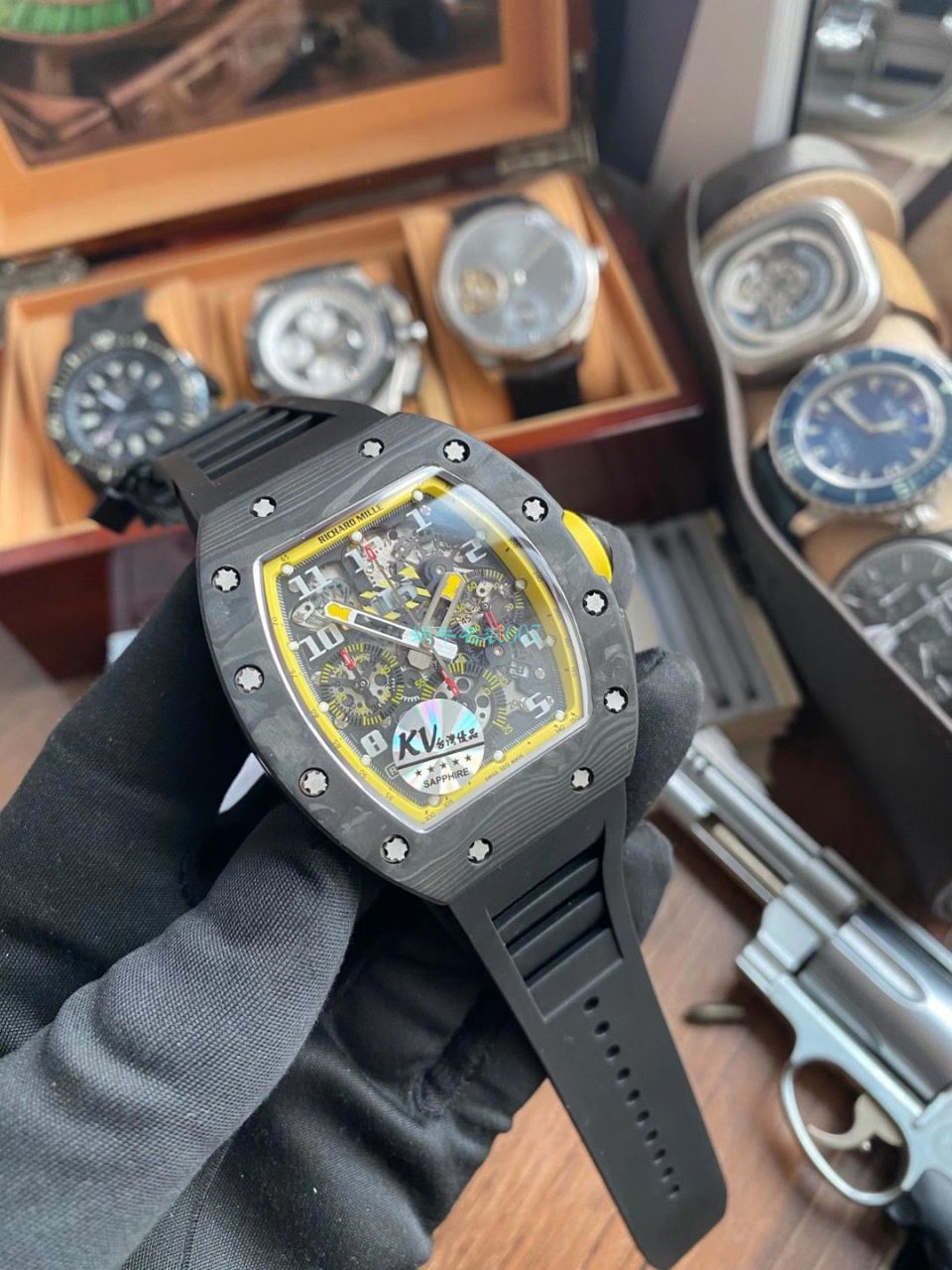 KV Factory  RICHARD MILLE RM011 Yellow Storm黄色风暴 Perfect  Replica Copy  Watches  / KVRM011Yellow Storm