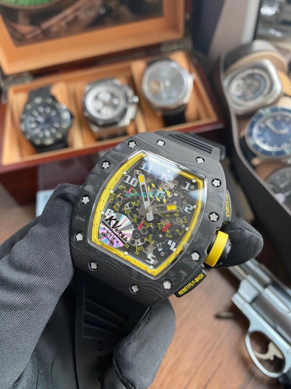 KV Factory  RICHARD MILLE RM011 Yellow Storm黄色风暴 Perfect  Replica Copy  Watches  / KVRM011Yellow Storm