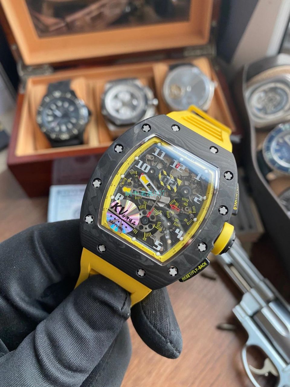 KV Factory  RICHARD MILLE RM011 Yellow Storm黄色风暴 Perfect  Replica Copy  Watches  / KVRM011Yellow Storm