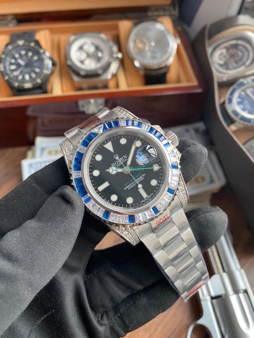 【 Video analysis 】 Rolex T钻奢华版 GMT MASTER GMT top  Replica Watches  / R703
