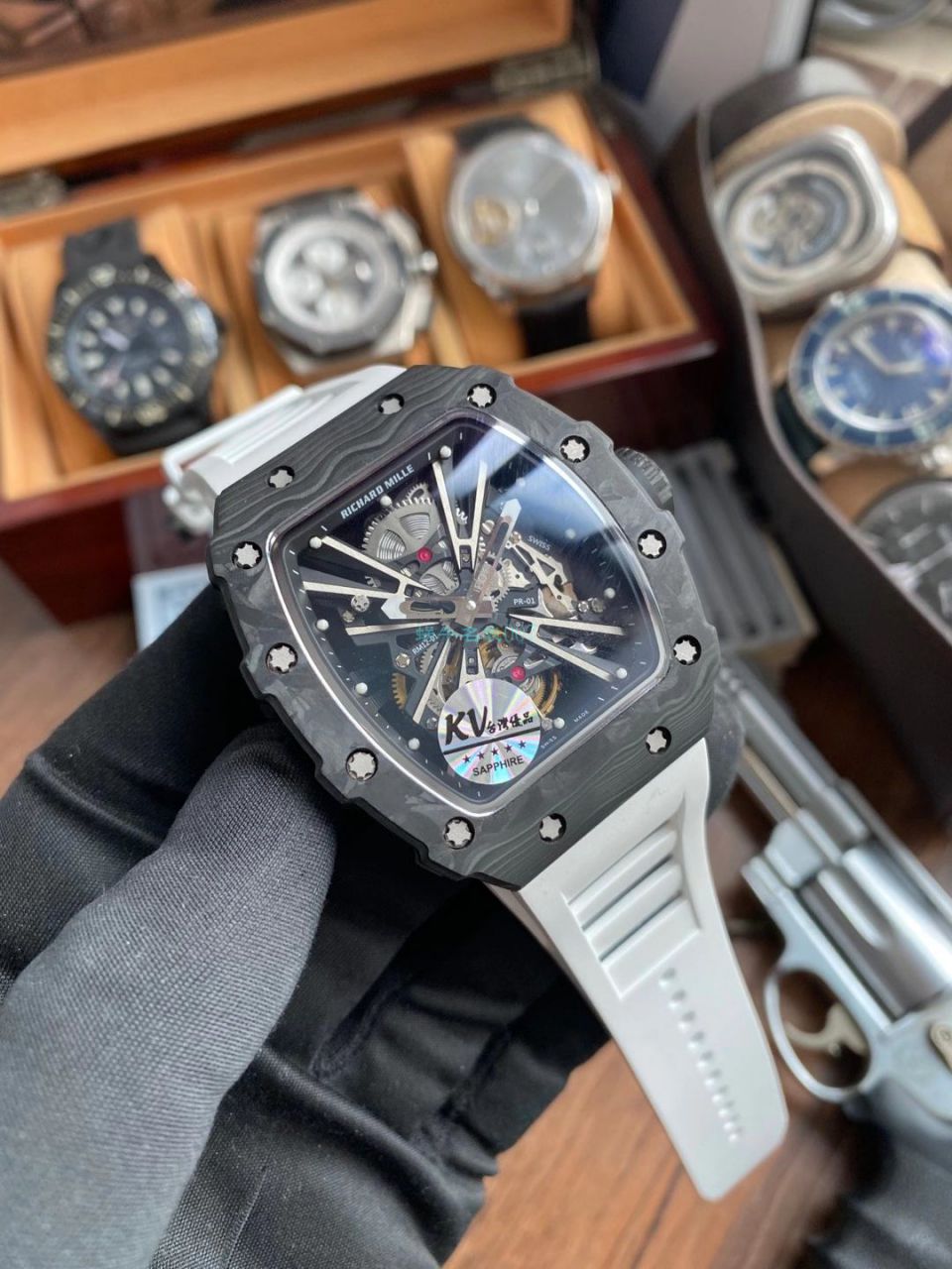 KV Factory RICHARD MILLE  RICHARD MILLE RM 12-01 限量 Tourbillon  Perfect  top  Replica Copy  Watches  / RM12-01KV