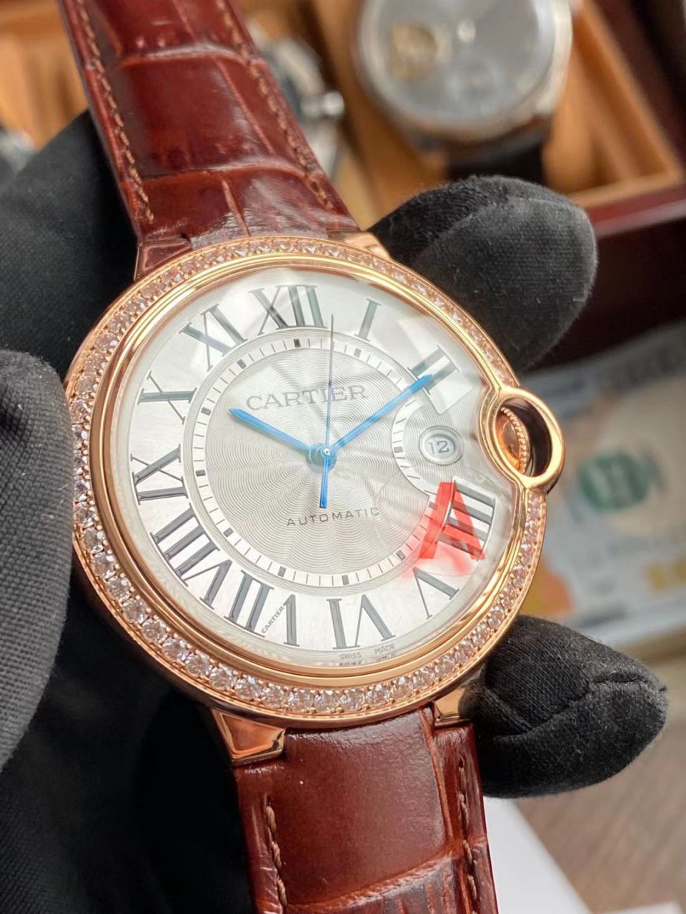 V6 Factory  Cartier  蓝气球男装42毫米WJBB0035 High quality  Replica Watches  / K327