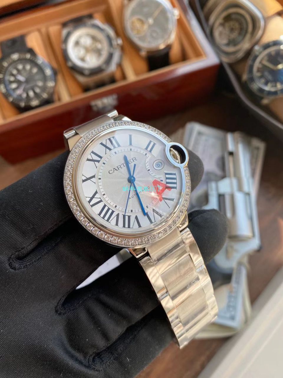 V6 Factory  Cartier  蓝气球42MM最新V8版本单圈钻 top  Replica Copy WE9009Z3 Watches  / K330