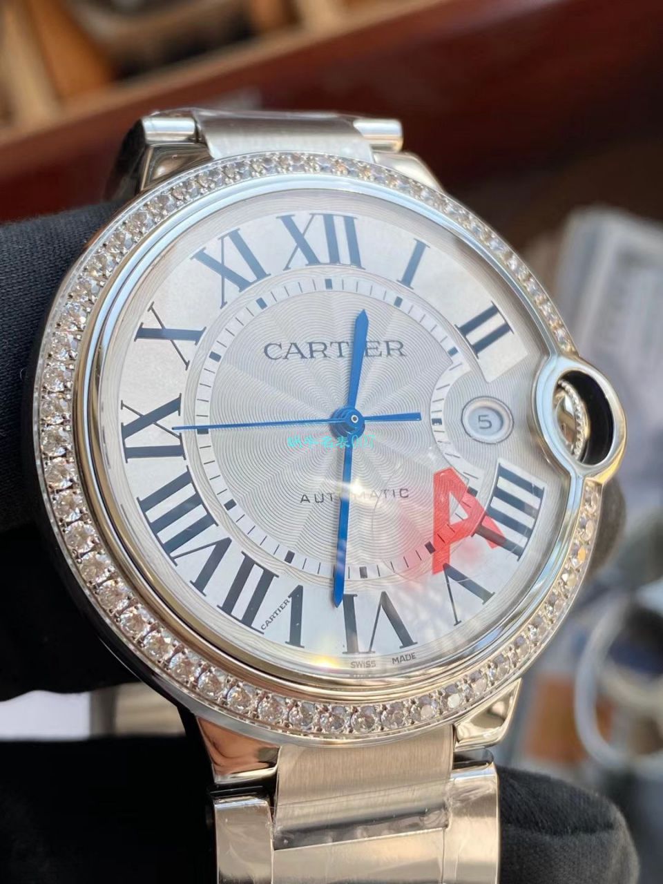 V6 Factory  Cartier  蓝气球42MM最新V8版本单圈钻 top  Replica Copy WE9009Z3 Watches  / K330