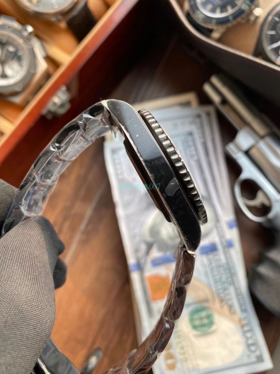 LF Rolex TBLACK官方 copy customized 版REVENGE（米尔高斯复仇系列） GMT MASTER 蓝黑圈骷髅面黑化版本 / R717