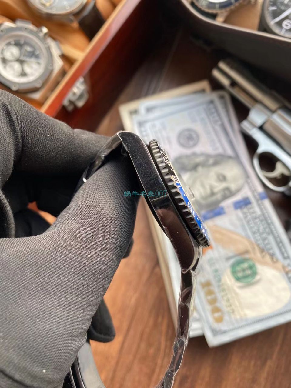 LF Rolex TBLACK官方 copy customized 版REVENGE（米尔高斯复仇系列） GMT MASTER 蓝黑圈骷髅面黑化版本 / R717