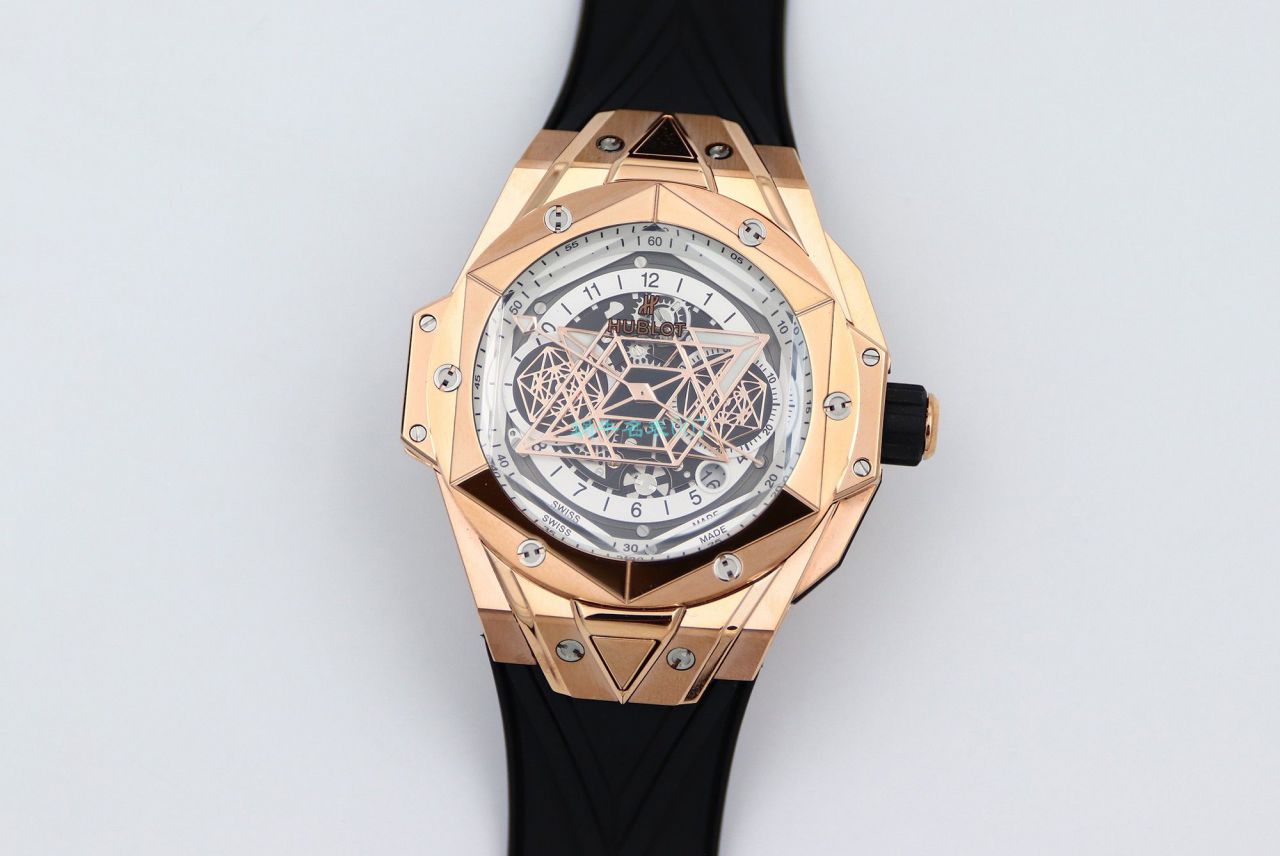 HB Factory  High quality  Replica Watches  hublot Big Bang Sang Bleu II 刺青二代418.OX.2001.RX.1604.MXM20 wrist watches  / YB117