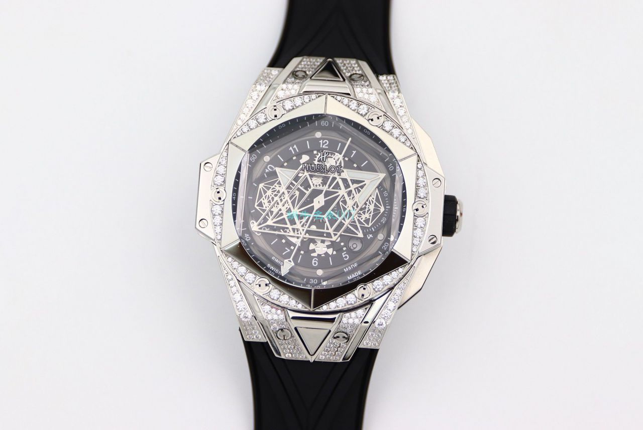 HB Factory  High quality  Replica Watches  hublot Big Bang Sang Bleu II 刺青二代418.OX.2001.RX.1604.MXM20 wrist watches  / YB117