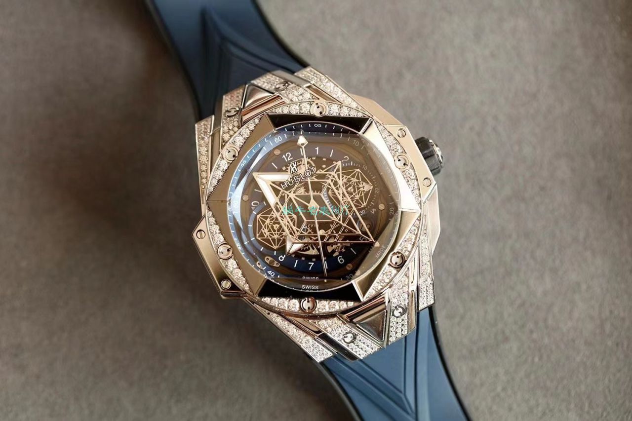 HB Factory  High quality  Replica Watches  hublot Big Bang Sang Bleu II 刺青二代418.OX.2001.RX.1604.MXM20 wrist watches  / YB117