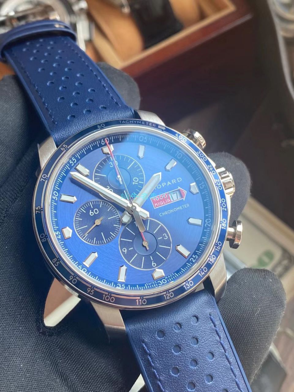 V7 Factory  Chopard MILLE MIGLIA GTS AZZURRO  top  Replica Copy 168571-3007蓝色古董赛车主题 wrist watches  / XB080