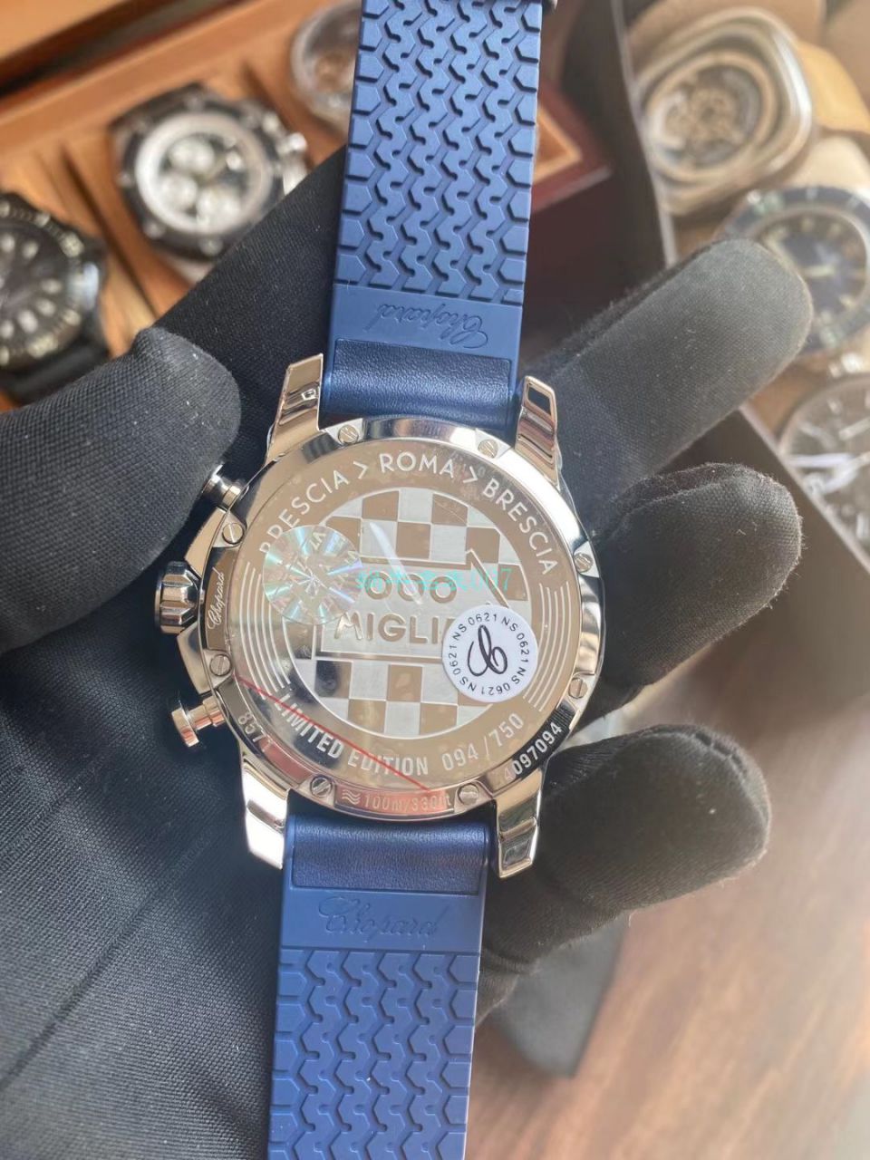 V7 Factory  Chopard MILLE MIGLIA GTS AZZURRO  top  Replica Copy 168571-3007蓝色古董赛车主题 wrist watches  / XB080