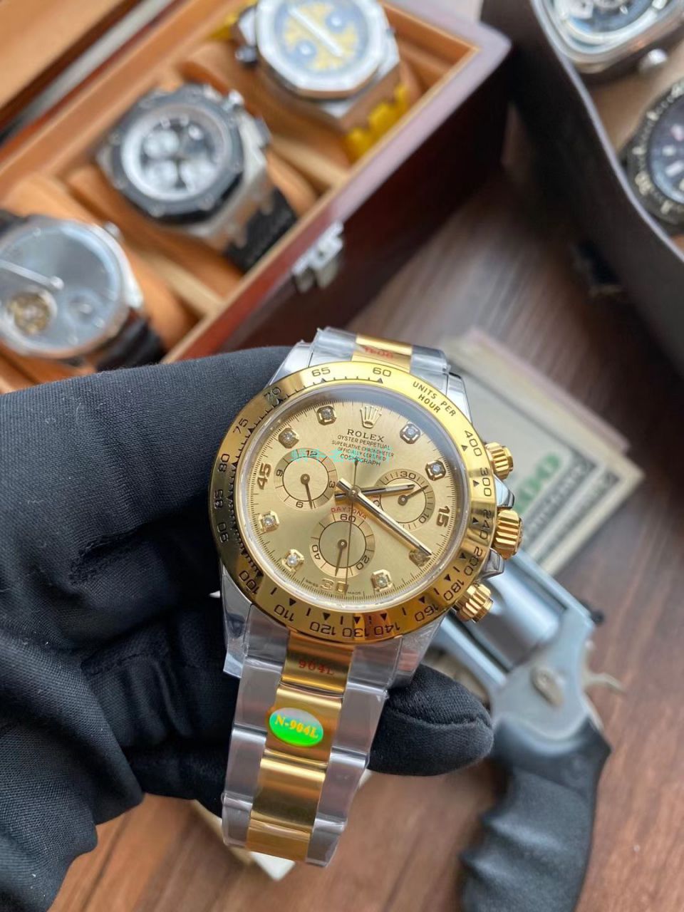  Video analysis N Factory  Rolex 超级4130 Ditongna 间金钻面m116503-0006 top 1比1 Replica Copy  Watches  / R732