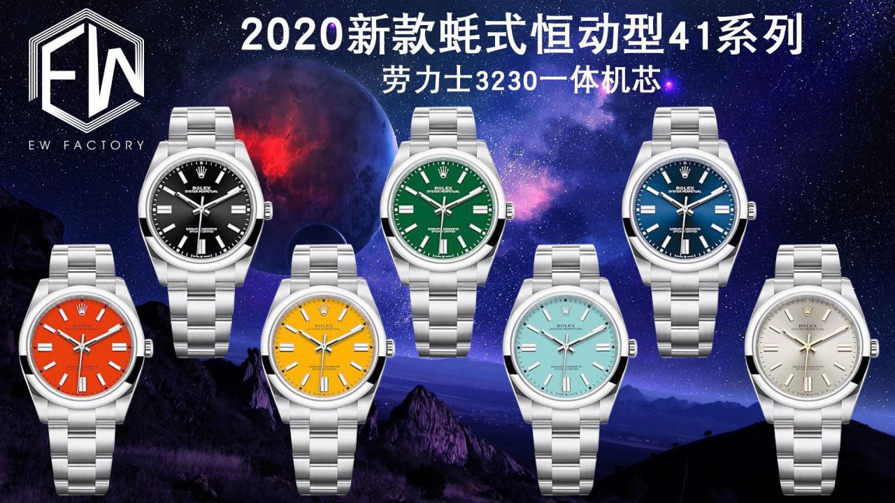 【 Video analysis 】EW Factory  Rolex  oyster perpetual 动41蒂芙尼蓝m124300-0006 High quality  Replica Watches  / R722