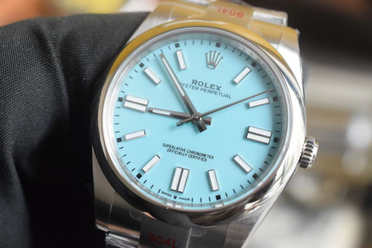 【 Video analysis 】EW Factory  Rolex  oyster perpetual 动41蒂芙尼蓝m124300-0006 High quality  Replica Watches  / R722