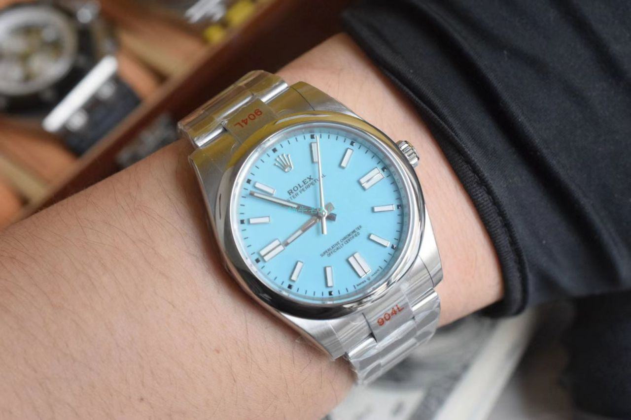 【 Video analysis 】EW Factory  Rolex  oyster perpetual 动41蒂芙尼蓝m124300-0006 High quality  Replica Watches  / R722