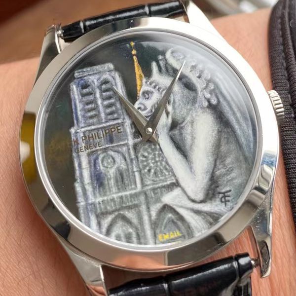 FL珐琅 Factory  PATEK PHILIPPE 5077P微绘珐琅系列 Replica Copy  wrist watches 「巴黎圣母院的石制怪兽」