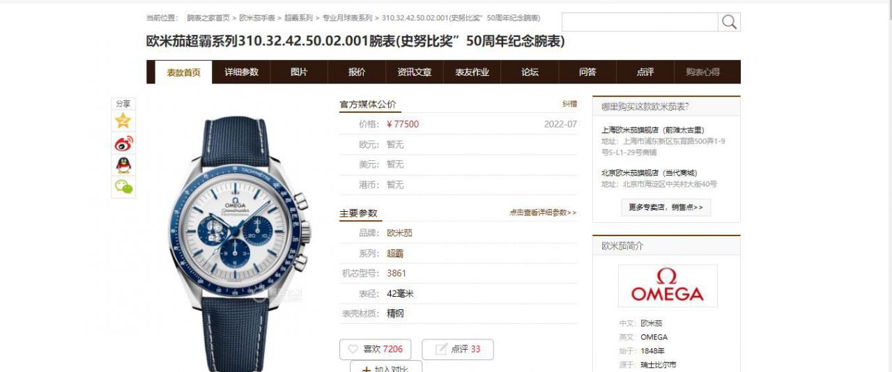  Video analysis OSOMEGA超霸系列 Replica Copy 310.32.42.50.02.001 wrist watches (史努比奖”50周年纪念 wrist watches ) / M778