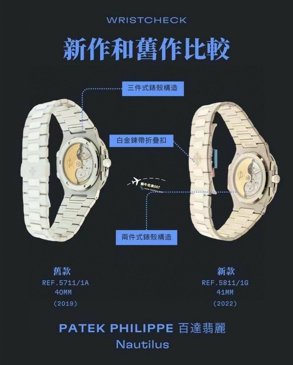 3K Factory  Nautilus 一体机 Perfect  High quality   Replica Watches  PATEK PHILIPPE 5811/1G-001 wrist watches  / BD376