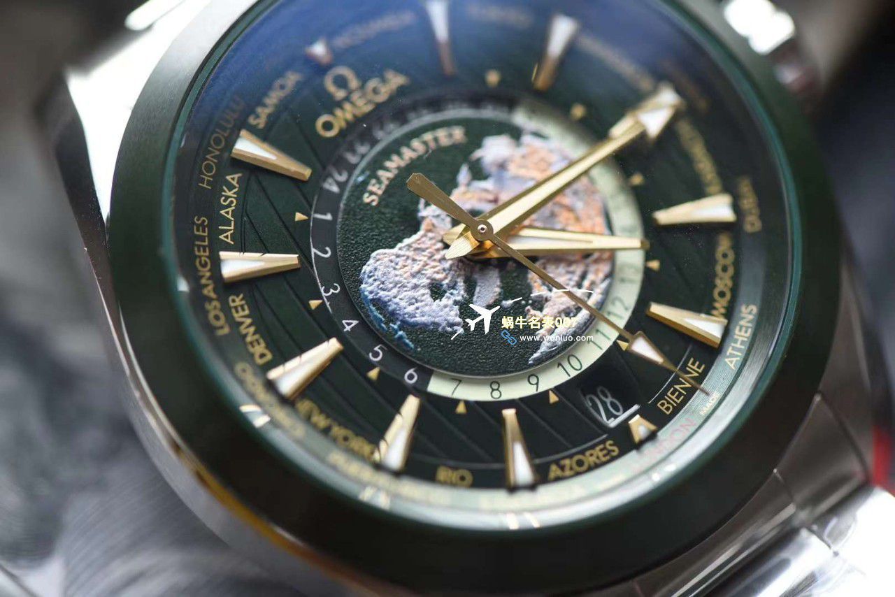 VS Factory OMEGA Seamaster 150世界时绿面盘 Perfect  Replica Watches 220.30.43.22.10.001 wrist watches  / M786