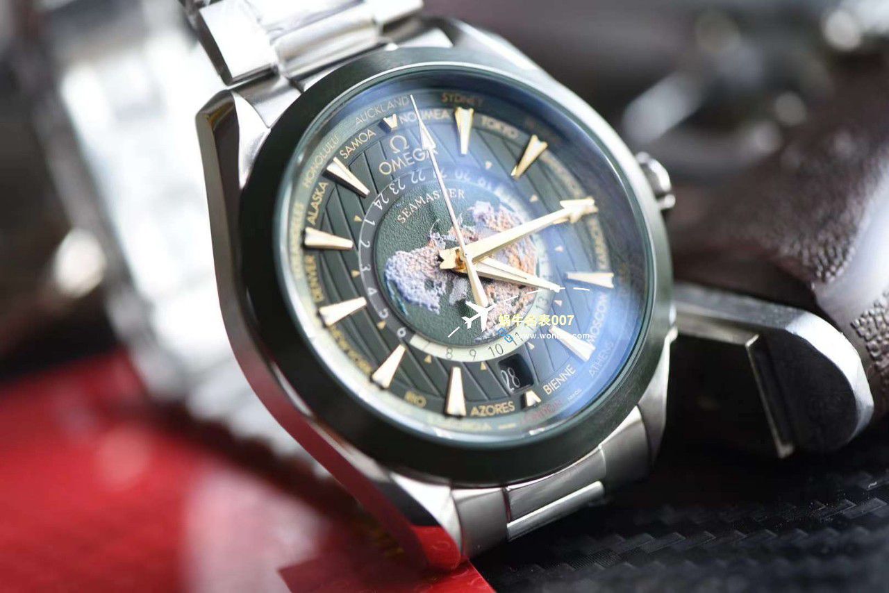 VS Factory OMEGA Seamaster 150世界时绿面盘 Perfect  Replica Watches 220.30.43.22.10.001 wrist watches  / M786