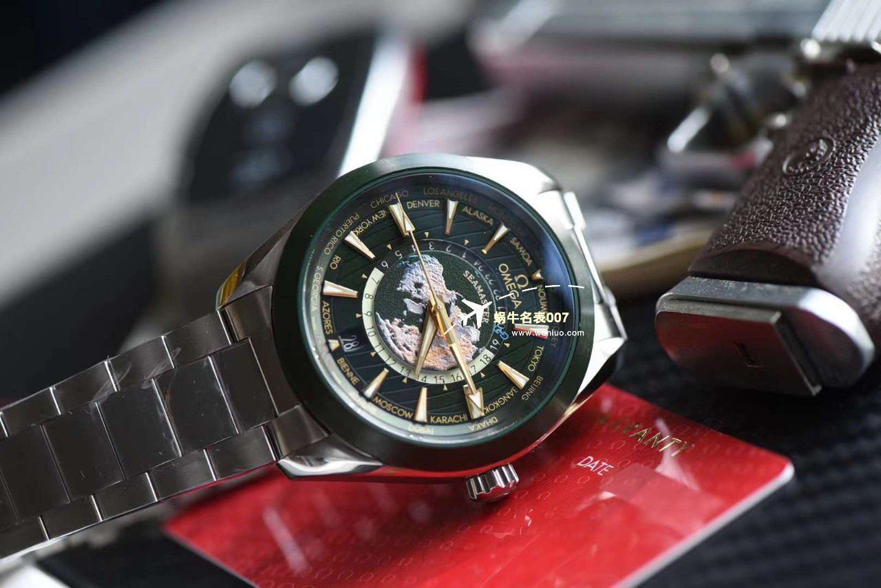 VS Factory OMEGA Seamaster 150世界时绿面盘 Perfect  Replica Watches 220.30.43.22.10.001 wrist watches  / M786