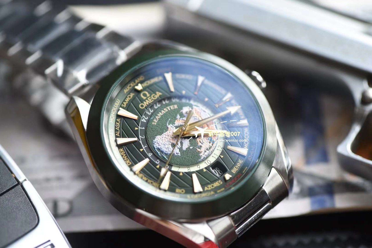 VS Factory OMEGA Seamaster 150世界时绿面盘 Perfect  Replica Watches 220.30.43.22.10.001 wrist watches  / M786