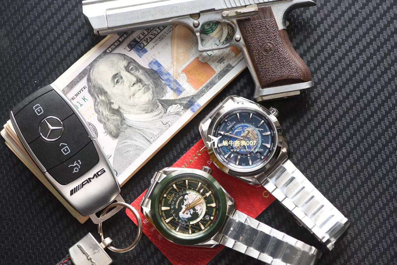 VS Factory OMEGA Seamaster 150世界时绿面盘 Perfect  Replica Watches 220.30.43.22.10.001 wrist watches  / M786
