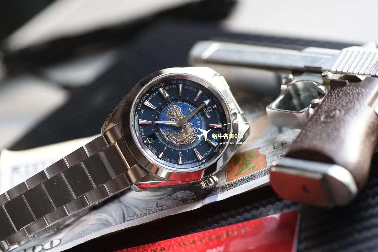 VS Factory OMEGA Seamaster 150世界时绿面盘 Perfect  Replica Watches 220.30.43.22.10.001 wrist watches  / M786
