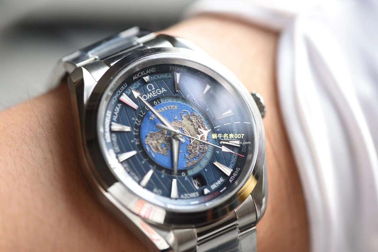 VS Factory OMEGA Seamaster 150世界时绿面盘 Perfect  Replica Watches 220.30.43.22.10.001 wrist watches  / M786