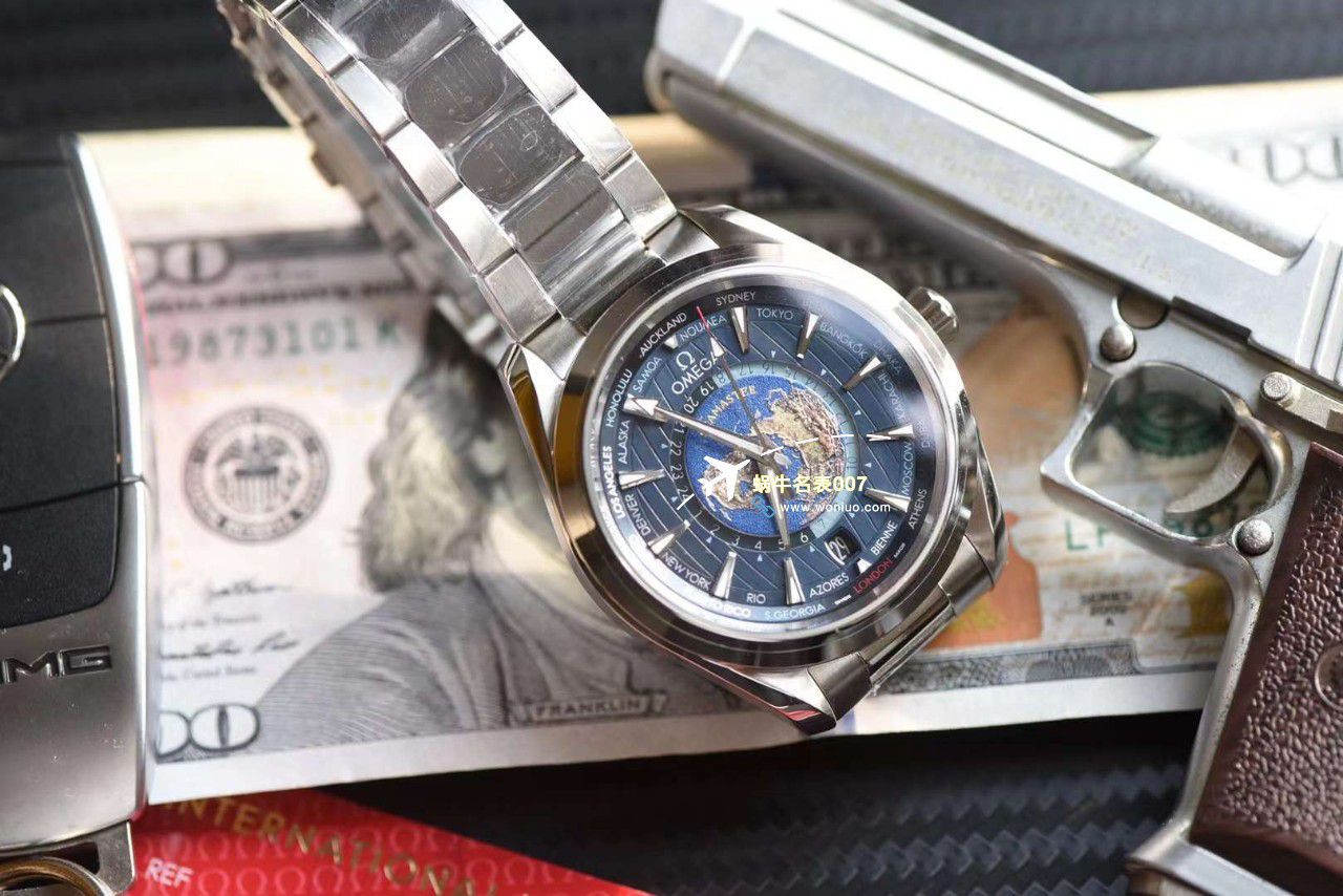VS Factory OMEGA Seamaster 150世界时绿面盘 Perfect  Replica Watches 220.30.43.22.10.001 wrist watches  / M786