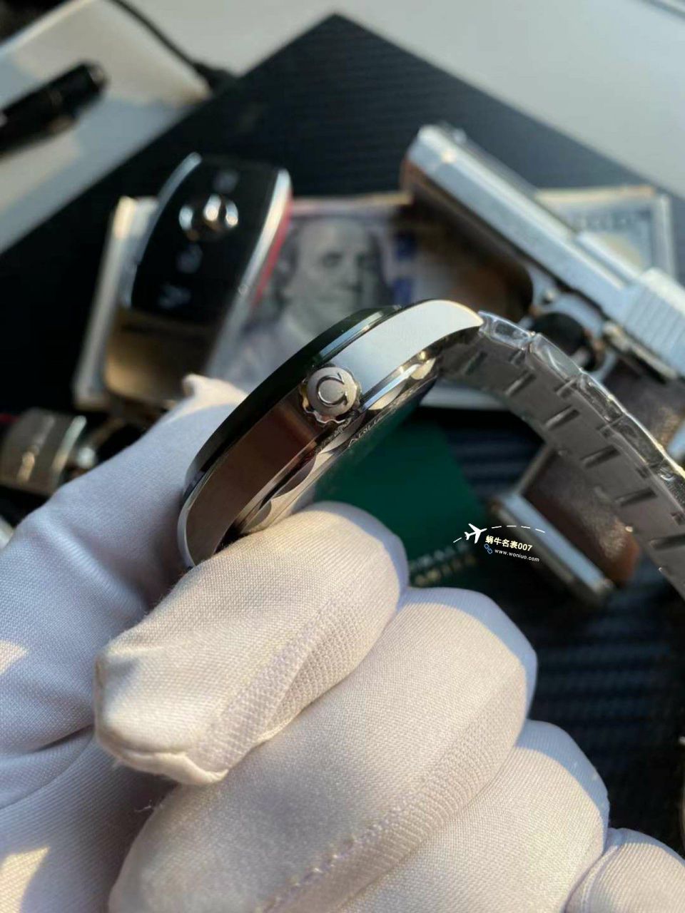 VS Factory OMEGA Seamaster 150世界时绿面盘 Perfect  Replica Watches 220.30.43.22.10.001 wrist watches  / M786
