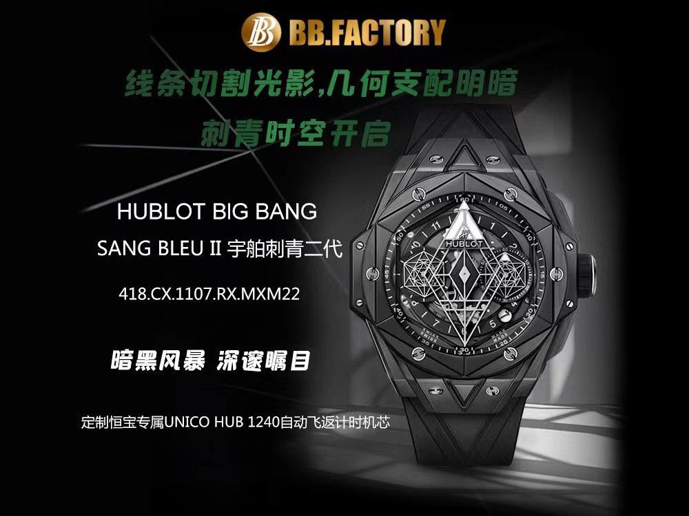 【 Video analysis 】ZF/BBF Factory  hublot BIG BANG刺青二代418.CX.1107.RX.MXM22  Replica Watches  / YB126