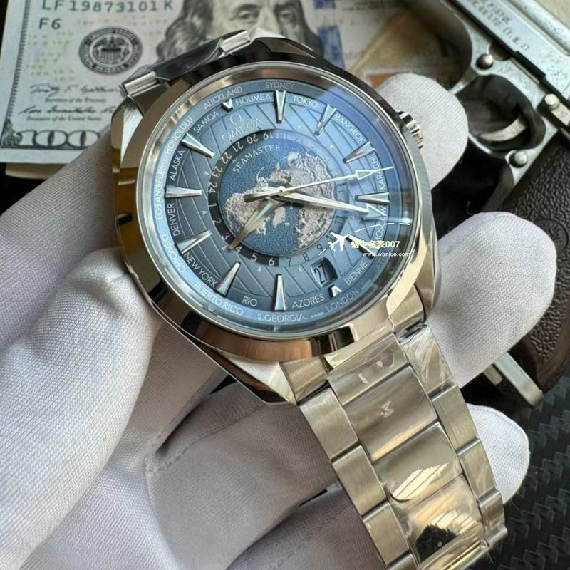 【 Video analysis 】VS Factory OMEGA世界时summer blue  Seamaster  Replica 冰蓝纪念特别版220.10.43.22.03.002 wrist watches 