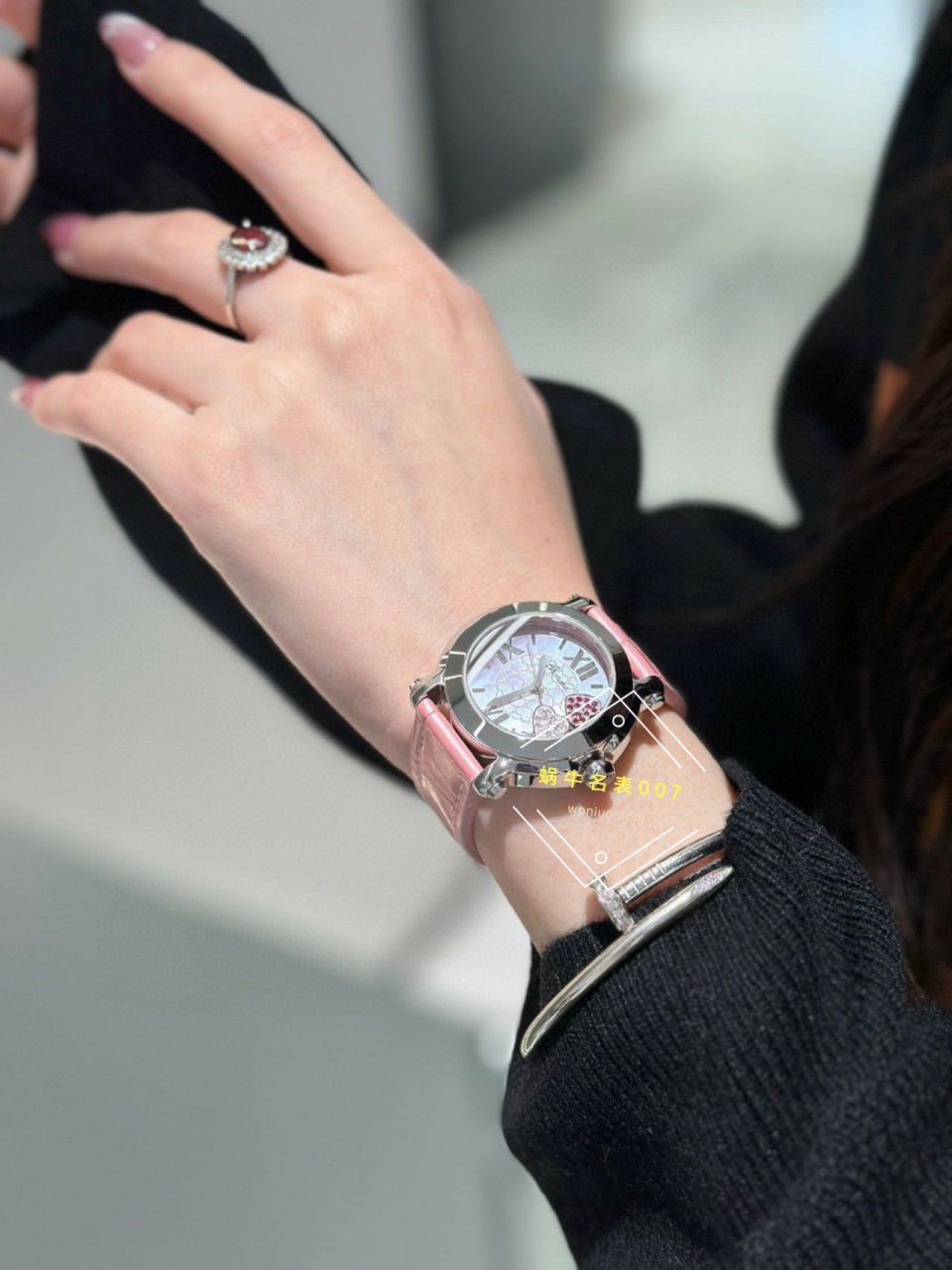  TOP  copy customized 真钻 Chopard HAPPY SPORT系列女表278475-2002和278475-3004原单 wrist watches  / XB087