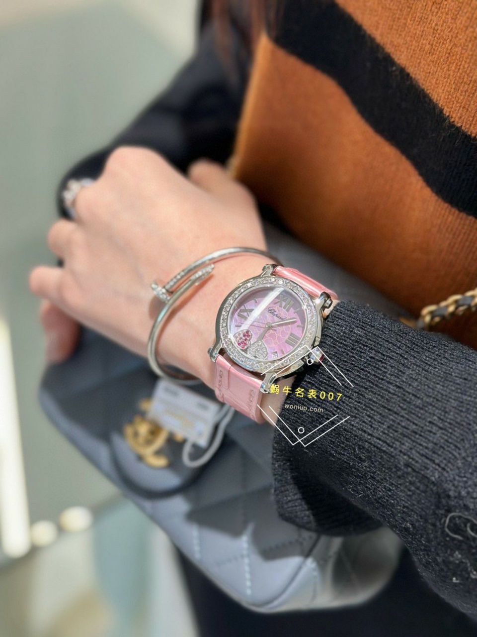  TOP  copy customized 真钻 Chopard HAPPY SPORT系列女表278475-2002和278475-3004原单 wrist watches  / XB087
