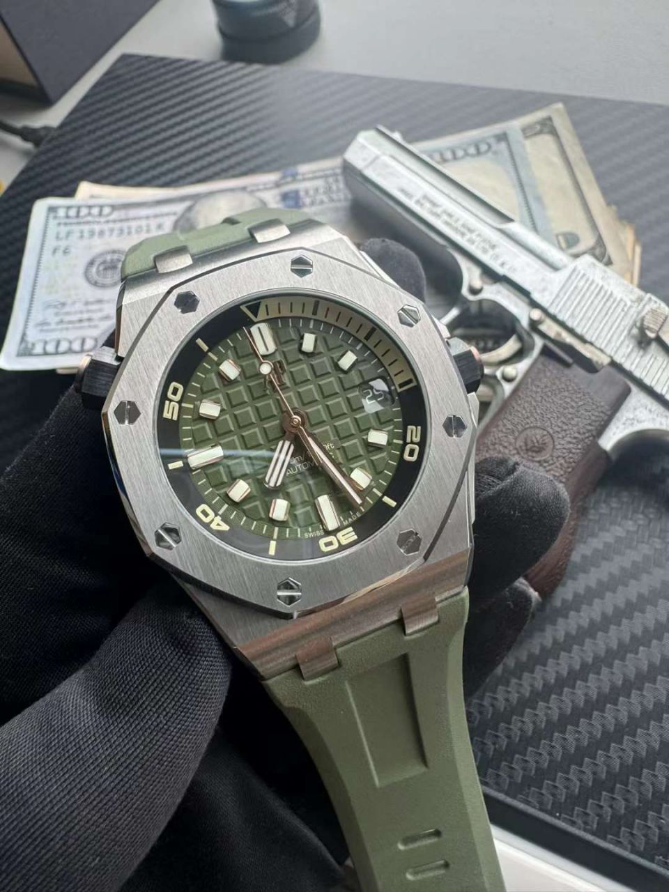  Video analysis APS Factory Audemars Piguet  Royal Oak Offshore  Replica Copy 15720ST.OO.A052CA.01 wrist watches (牛油果)，15720ST.OO.A009CA.01，15720ST.OO.A027CA.01，15720CN.OO.A002CA.01 / AP271