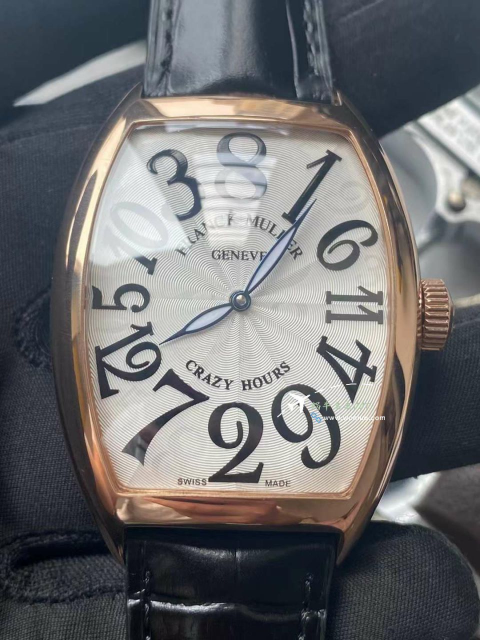  Video analysis 法穆兰CRAZY HOURS 系列8880 CH  top  Replica Copy 乱跳时间玫瑰金 watchcase 黑色时标白盘 wrist watches  / FL082