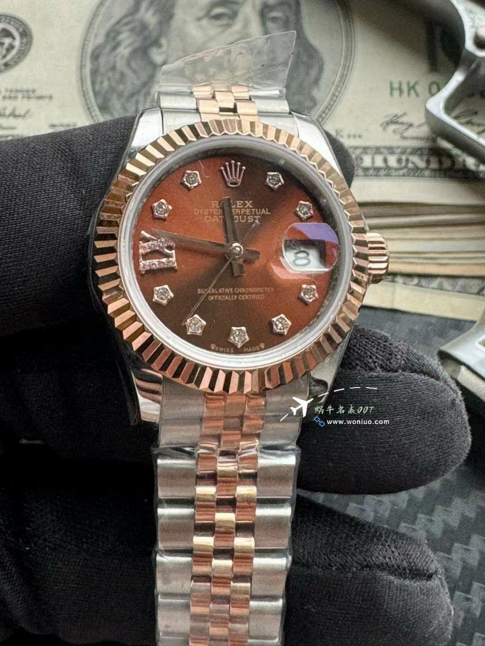  Rolex 女装  Datejust 28毫米m279171-0003 Replica Copy 巧克力色盘 wrist watches  / R855