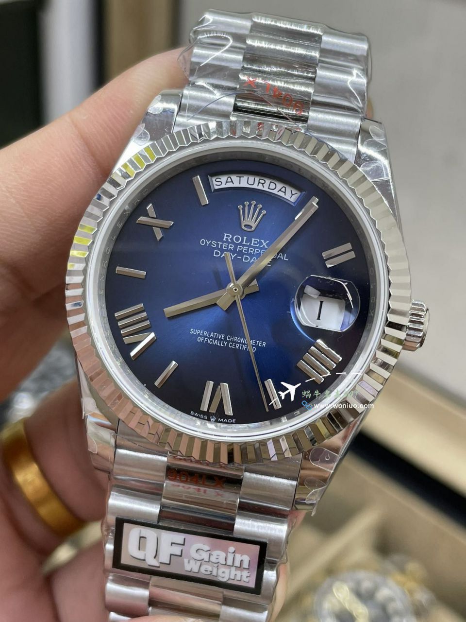 QF Rolex DD Day-Date  Adding weight 版本 Replica Copy 罗马烟熏绿m228238-0069，渐变蓝m228236-0024，渐变灰m228235-0055 / R857