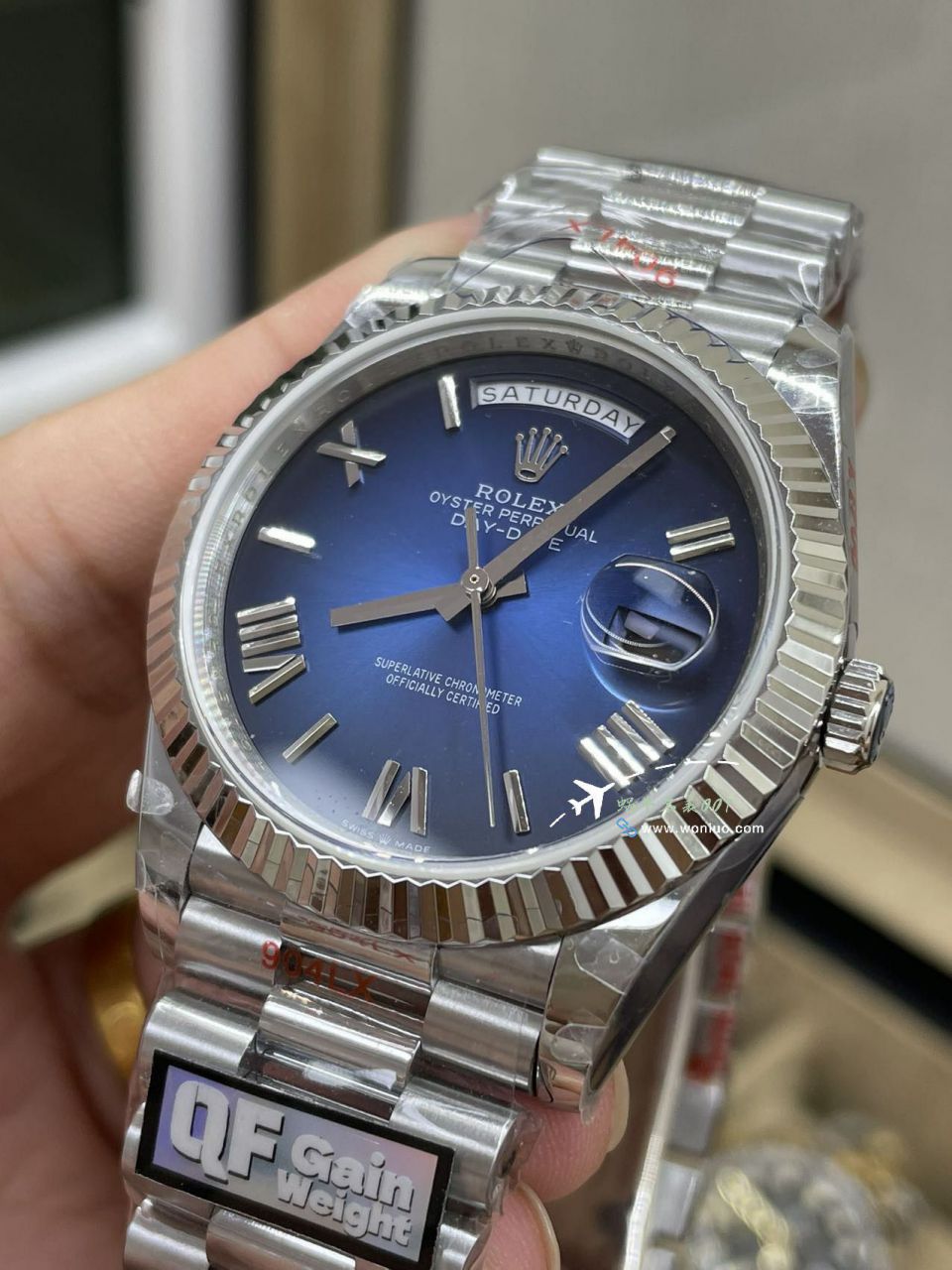 QF Rolex DD Day-Date  Adding weight 版本 Replica Copy 罗马烟熏绿m228238-0069，渐变蓝m228236-0024，渐变灰m228235-0055 / R857