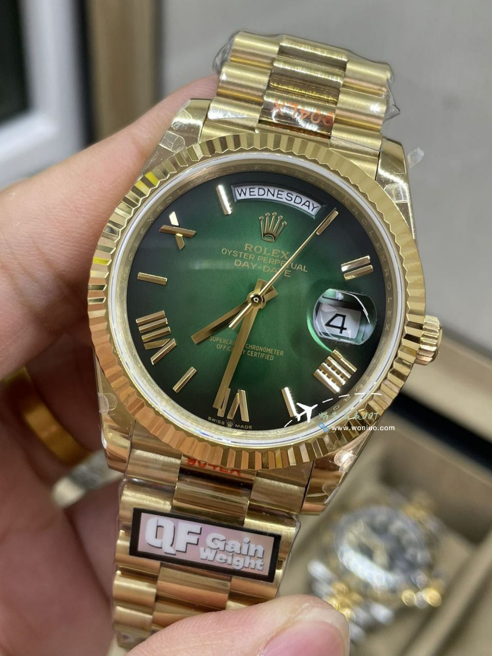 QF Rolex DD Day-Date  Adding weight 版本 Replica Copy 罗马烟熏绿m228238-0069，渐变蓝m228236-0024，渐变灰m228235-0055 / R857