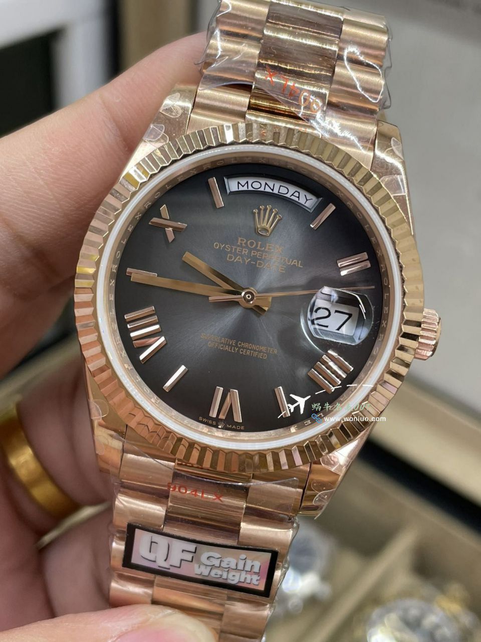 QF Rolex DD Day-Date  Adding weight 版本 Replica Copy 罗马烟熏绿m228238-0069，渐变蓝m228236-0024，渐变灰m228235-0055 / R857