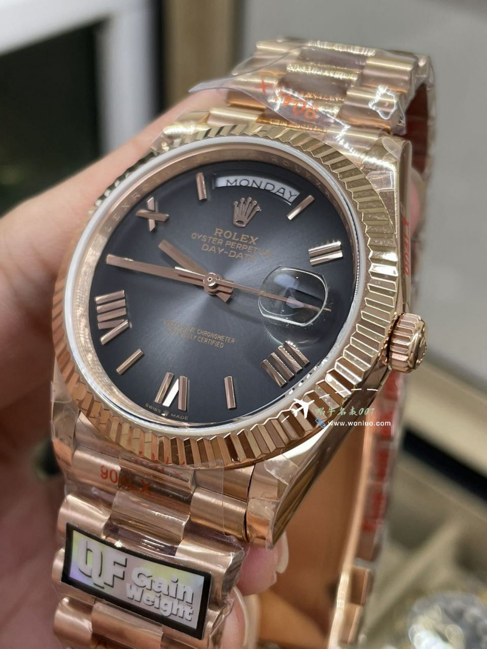 QF Rolex DD Day-Date  Adding weight 版本 Replica Copy 罗马烟熏绿m228238-0069，渐变蓝m228236-0024，渐变灰m228235-0055 / R857