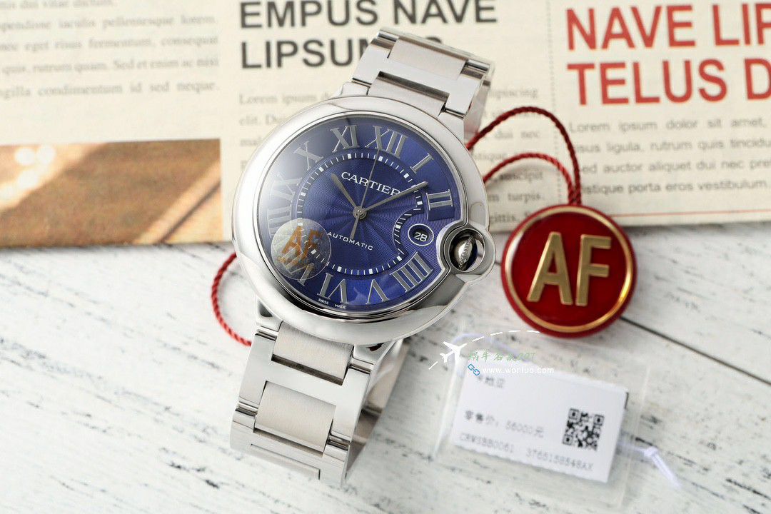 AF Factory  Best  Replica Copy  Cartier  蓝气球42毫米男款系列W2BB0031 wrist watches  / K360